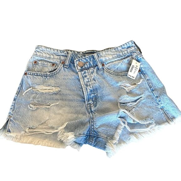 Aeropostale High-Rise Button Fly Denim Mom Shorts Sz 2 NWT Retro 90's Boho - Picture 5 of 14